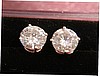 14K Yellow or White Gold Stud Earrings with Four Prong Basket Setting. Two Studs 8.5 mm,  2 1/2 cts.